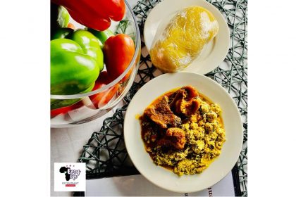 Nigerian Egusi Soup with Eba