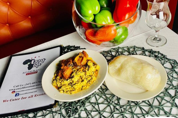 Nigerian Egusi Soup with Pounded Yam